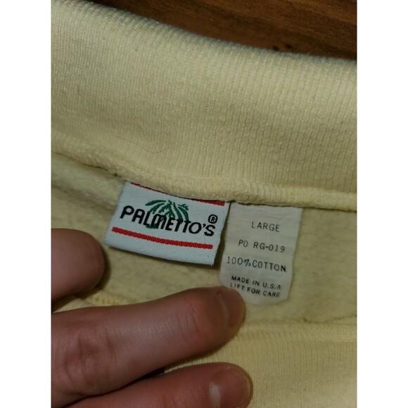 VTG 90s Palmetto's Canton Fleece All Weather Sweatshirt Mens L - Picture 1 of 6